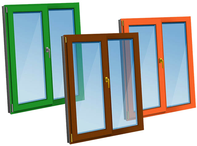 Цветные пластиковые окна - коричневые, серые по доступной цене фото Мытищи